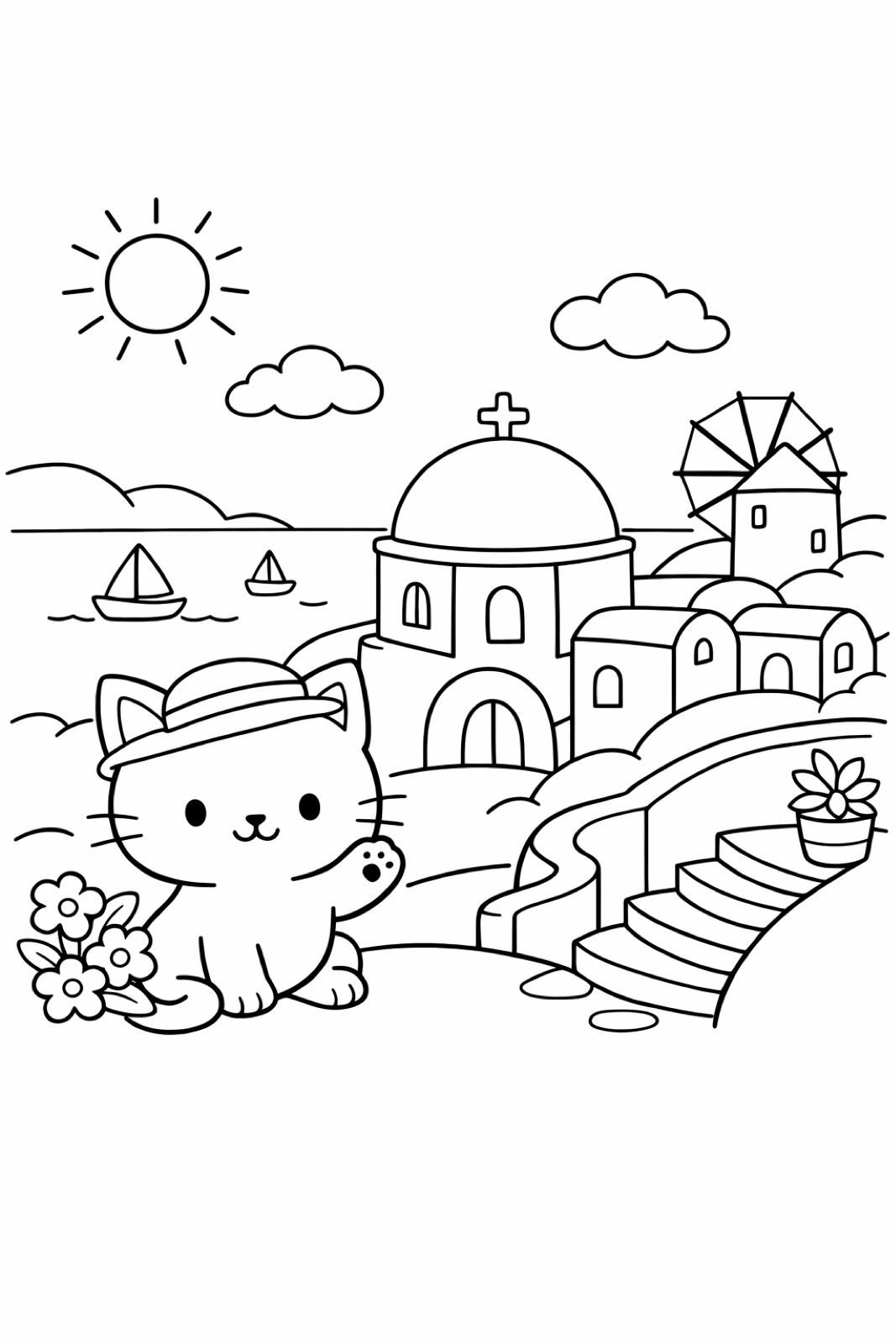 A cat in Santorini, Greece