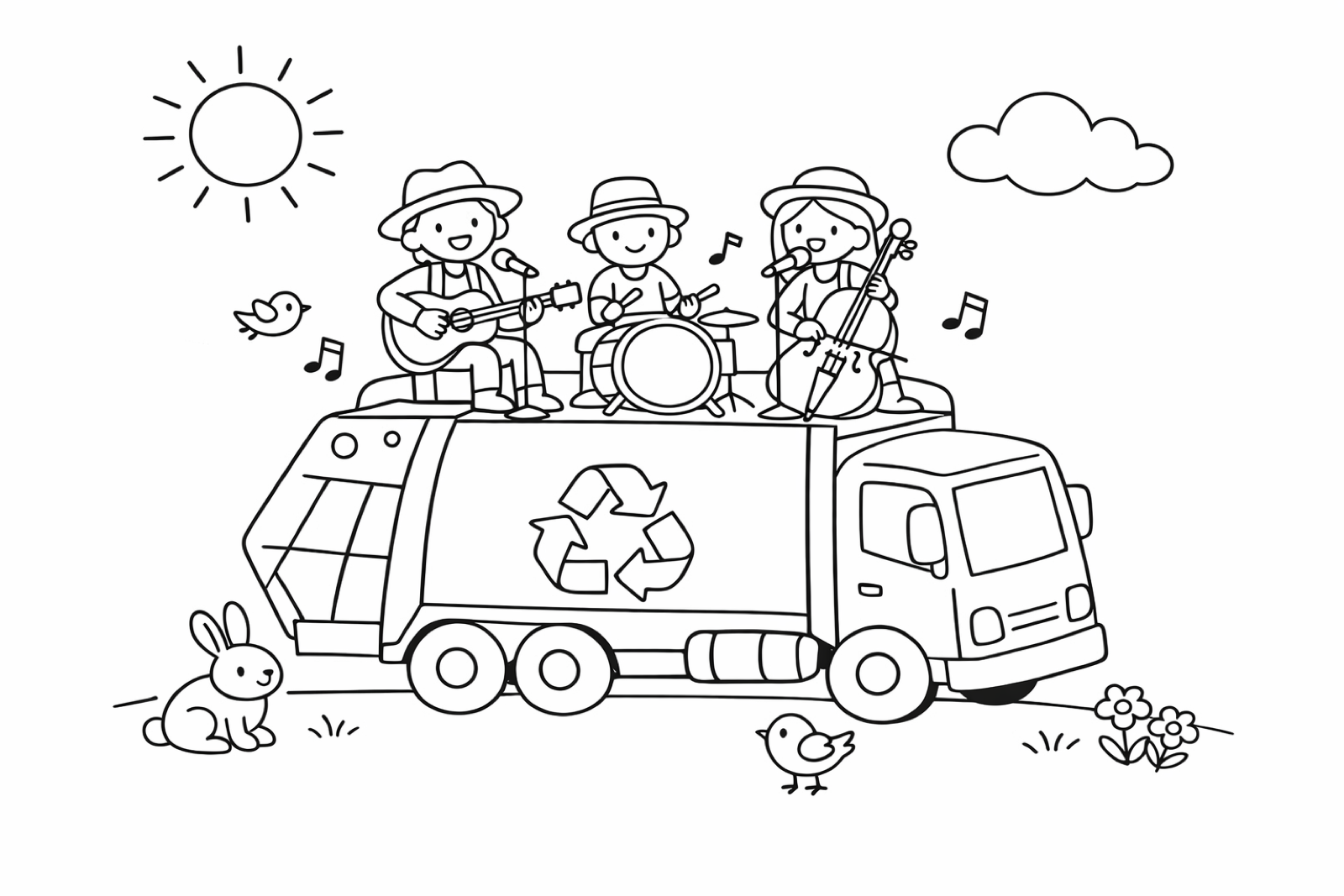The Lumineers on a trash truck
