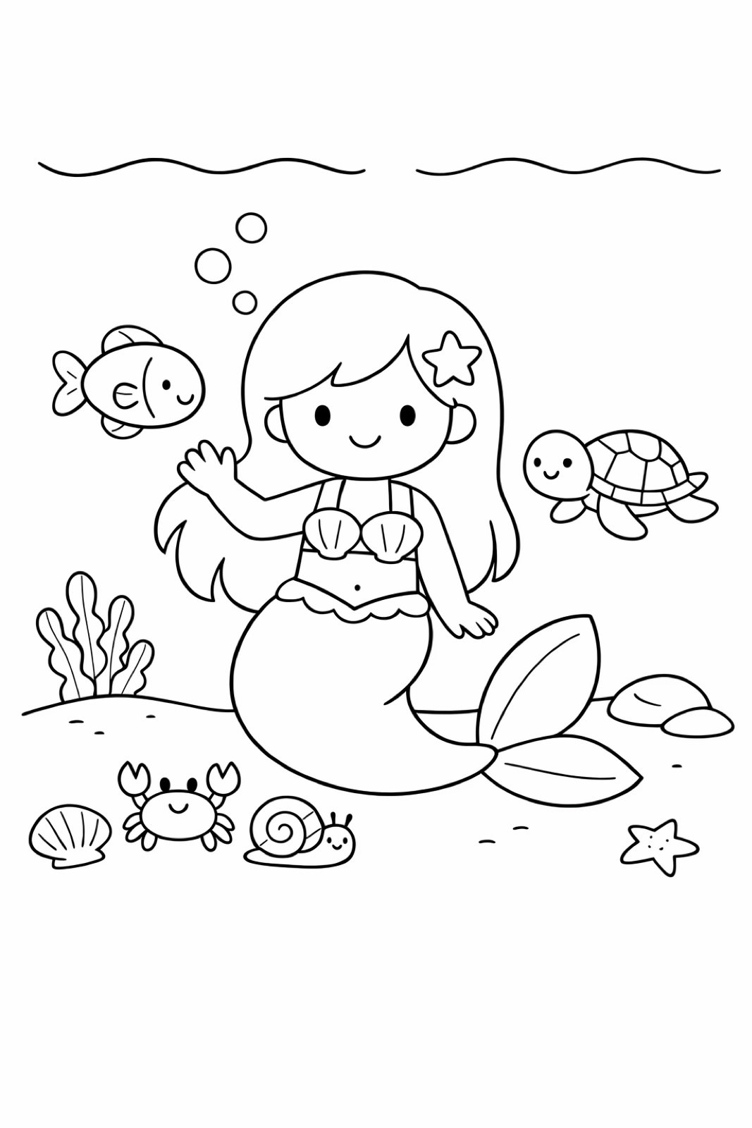 A mermaid underwater