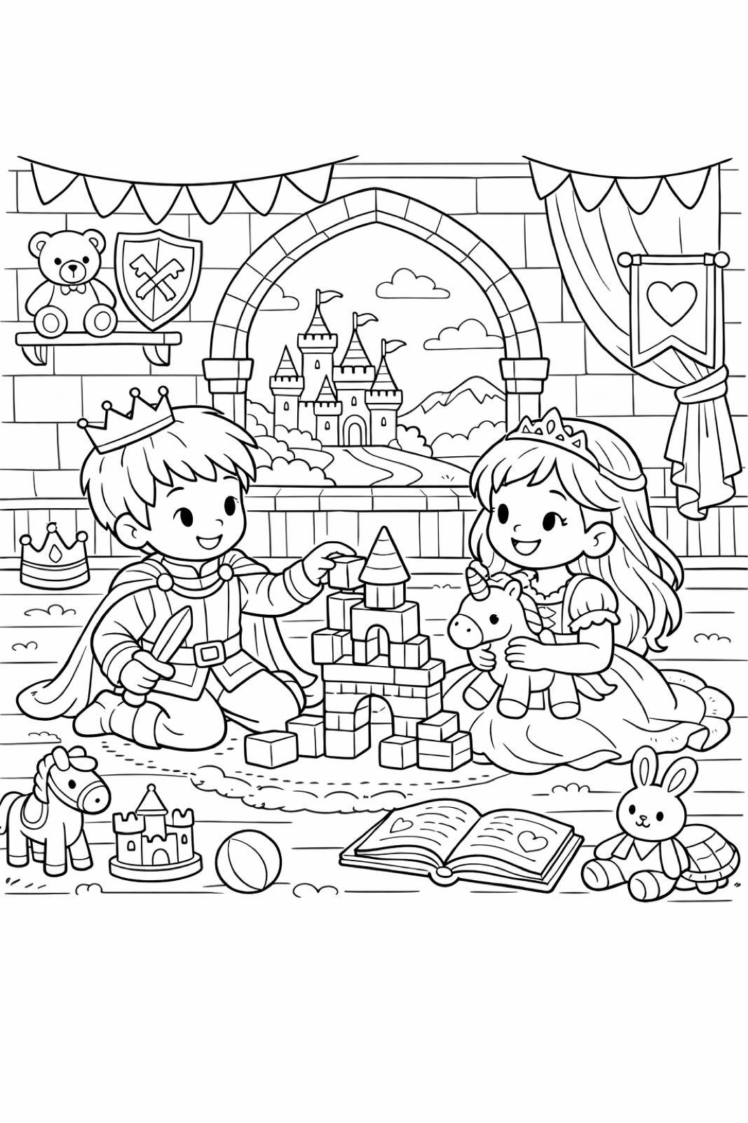 A prince and a princess playing together