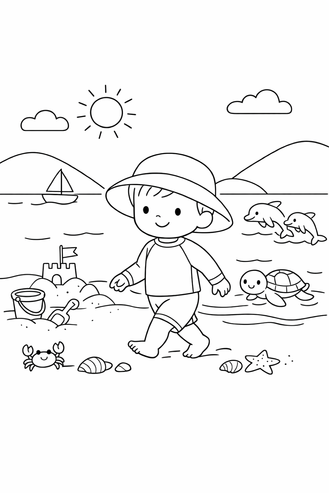 A toddler on the beach in Megan's Bay